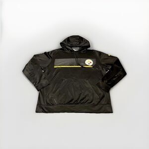 Pittsburgh Steelers Hoodie Mens XL Black NFL Therma Fit Nike Flawed Drawstring